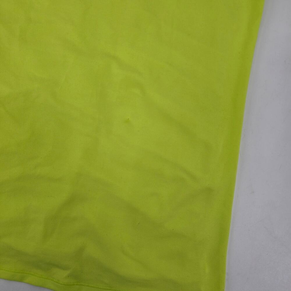 Athleta Bakasana Mesh Ruched Back Tank Neon Yellow Chartreuse Yoga Athletic Top - Picture 2 of 5